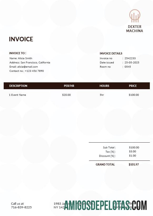 imprimível Modelo de fatura de banda musical